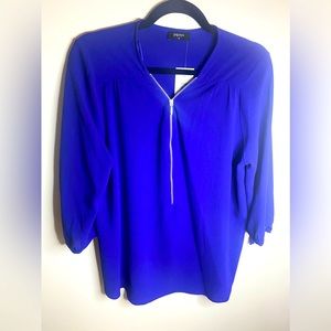 Royal blue blouse with 3/4 sleeves